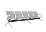 5-Seater Steel 299 x 71 x 78 H Silver Waiting Room - FBasic Bench with Armrests Airport