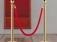 main image for ad Gold Barrier Post with Cord, Barrier, Velvet Ropes and Posts, 5 ft/1.5 m Red Rope, Stainless Steel Gold Stanchion with Ball Top, Red Crowd Control Barrier Used for Theaters, Party, Wedding, Exhibition,