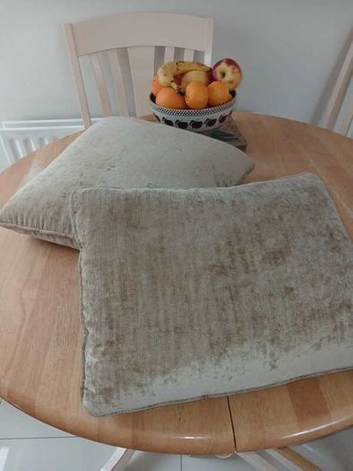 Floor to Ceiling Curtains + Cushions (x 4)