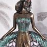 Art Nouveau Villa Tiffany Table Lamp Handcrafted Stained Glass Lady Lamp Image 5