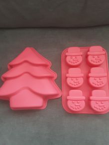 Moulds/Two Silicone Baking  Moulds .. (Tree and Snowmen) Reduced 12.00euro for Both