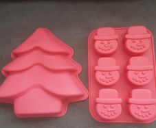 Moulds/Two Silicone Baking  Moulds .. (Tree and Snowmen) Reduced 12.00euro for Both