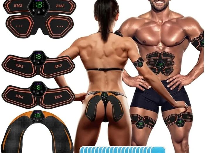 EMS Muscle Stimulator, ABS Trainer Muscle Stimulator, 6 Modes & 19 Intensities, Tactical X Abs Stimulator Full Body Ab/Arm/Hip Trainer for Men Women