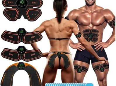 EMS Muscle Stimulator, ABS Trainer Muscle Stimulator, 6 Modes & 19 Intensities, Tactical X Abs Stimulator Full Body Ab/Arm/Hip Trainer for Men Women