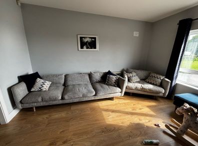Sofa, cuddle chair and ottoman