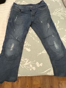 Mens Motorcycle Jeans, Size 36 Long