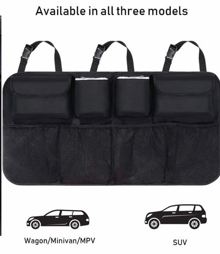 Car Boot Organiser Waterproof Kick Mats Car Organiser Seat Back Protectors, Multi-Pocket Children's Travel Storage