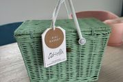 Olli Ella Piki Rattan Basket - Straw / Mint