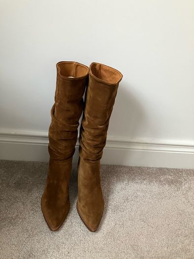 Suede slouch boots