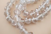 Vintage Clear White Dotted Glass Beads Strands 12-13mm Beads Length 22 inches
