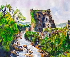carriganass-castle watercolour