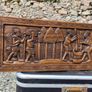 Vintage African Hand-Carved Wood Wall Relief Panel (29x64 cm) Image 6