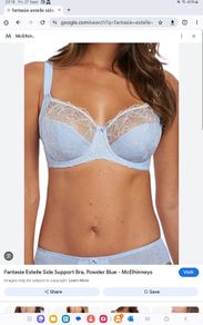 Fantasie Estelle - Underwired Side Support Bra 30F and Briefs S - Powder Blue - BNWT RRP 80