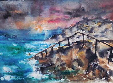 the Forty foot watercolour