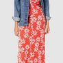 Amazon Brand Find Womans Tie Waist Cotton Dress Red Size S Image 2