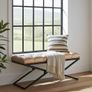 Metal frame bench with velvet seat 100x40 Image 5