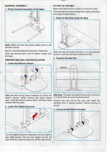 Easyfit Plus bed rail/bed lever