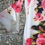 Laura Bernal - White & Red Pink Roses Sweetheart Tie Up Back with Bell Sleeves Image 2