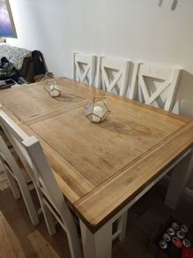 Dining table with six chairs