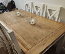 Dining table with six chairs