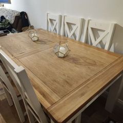 Dining table with six chairs