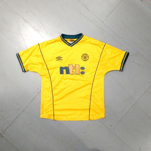 FREE POST 2000 Celtic (M) Jersey Shirt Umbro NTL Soccer Football Glasgow SCotland Ireland Vintage Retro Away Medium