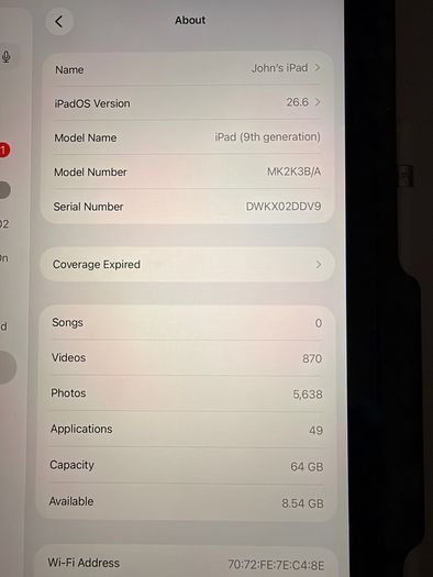 iPad 9th Gen 64GB (2021) with keyboard cover and Apple Pencil