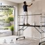 Aluminium Scaffolding Work Platform with Castors and Safety Handrail Image 3