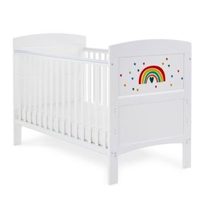 Obaby White Grace Inspire Cot Bed with Obaby mattress included