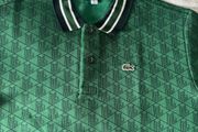 Lacoste Green Patterned Polo Shirt  L