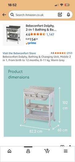 Changing table + bathtub