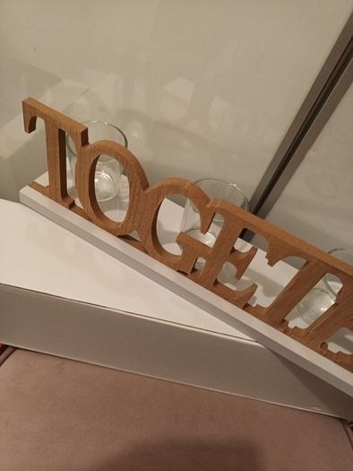 Together  4 piece wooden candle holder