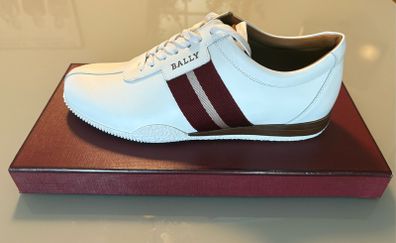 Bally Frenz white perforated leather trainers. Brand new and unused. Retailed at more than five hundred euro new. Original box, dust bag, packing paper and Bally bar code. Bargain!