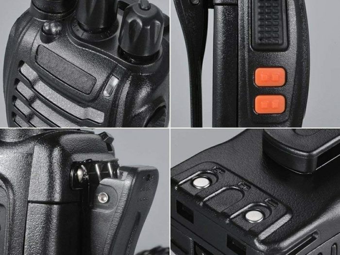 2PCS Walkie Talkie USB power Rechargeable Walkie Talkies Long Range Two-Way Radio Walky Talky with Earpieces 16CH Handheld Transceiver with LED Light for Field Survival Biking Hiking