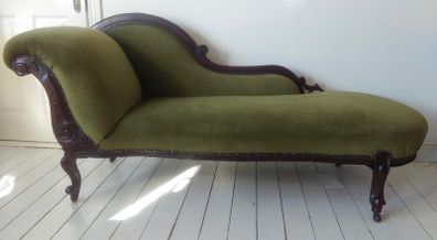 Antique Victorian mahogany chaise
