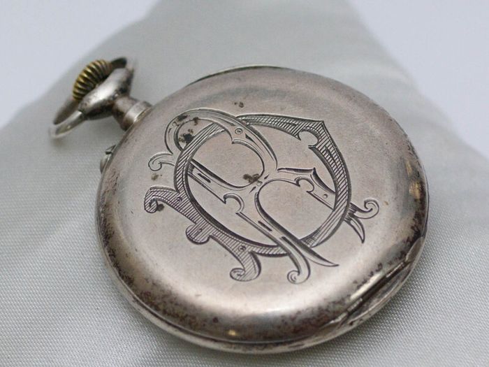 Vintage Bordeaux  Gents Mechanical  Silver Pocket Watch