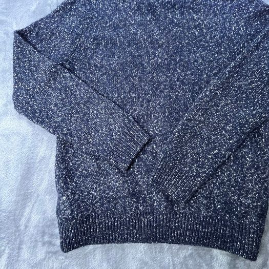 Curated Utility Stockholm Men's XL Navy Blue White Knitted Crew Neck Sweater