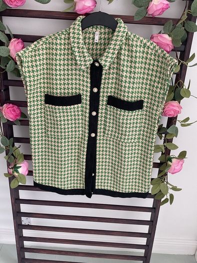 gilet Bnwot Pulz brand houndstooth gilet /waistcoat