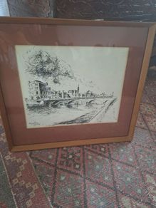 Framed Pencil Sketch of Capel St Bridge