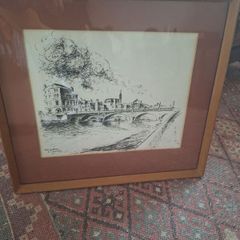 Framed Pencil Sketch of Capel St Bridge