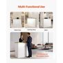 Reception Desk, 127.5cm Rectangular Front Counter Table, Modern Office Reception Desk with Light Strip, 3 Drawers & Storage Cabinets, Retail Counter Table Image 4
