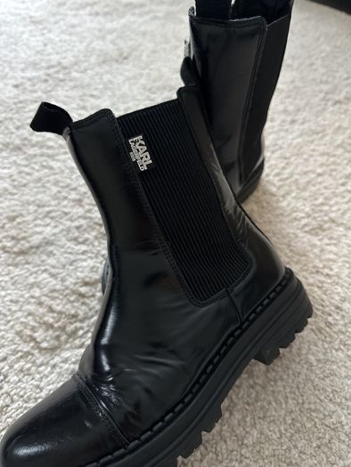 Karl Lagerfeld black leather boots (UK2/EU34)