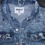 JEWELLY Size S(Oversized fit)Pearl Studded Denim Jacket Sleeveless Distressed Image 3
