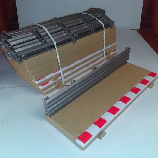Scalextric C8223 8x New Half Straight Borders with Barriers.
