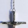 Vintage Mid-Century Black Bead Chain Rosary With Silver Cross Image 3