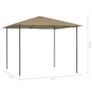 Gazebo 3x3x2.6 m Taupe 160 g/sq. meter Image 2