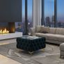 Velvet coffee table with glass Image 3