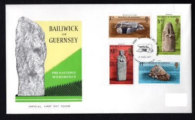 1977 Guernsey Pre-Hospital Monuments Commemorative Stamps Addressed First Day Cover (FDC)