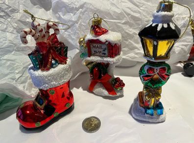 8 glass Christmas Tree decorations