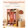 3-Section Kids Coat Locker, Wooden Toddler Cubby Storage Organizer with 6 Hooks & Non-Slip Mat, Modern Kid Coat Cubbies with 6 Small Open Storage Boxes for Home, Kindergarten, Daycare, Natural Image 2